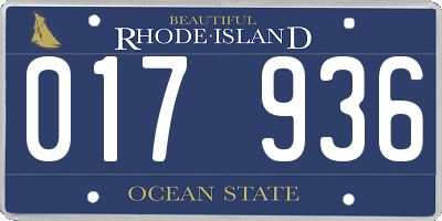 RI license plate 017936