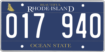 RI license plate 017940