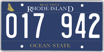 RI license plate 017942