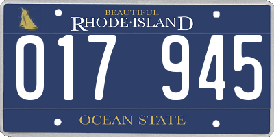 RI license plate 017945