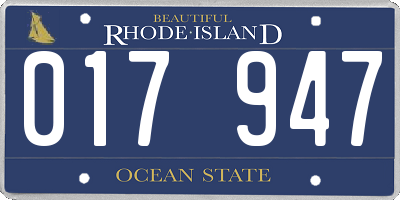 RI license plate 017947