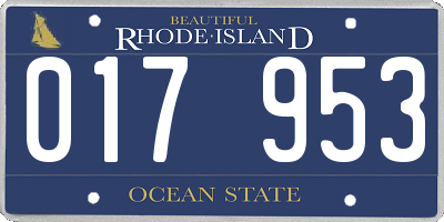 RI license plate 017953