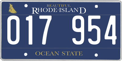 RI license plate 017954