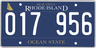 RI license plate 017956