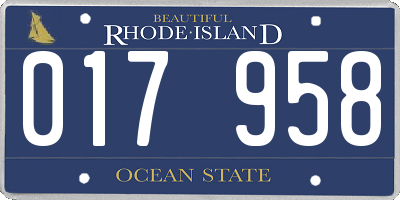 RI license plate 017958