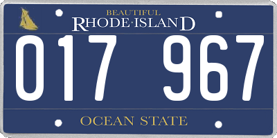 RI license plate 017967