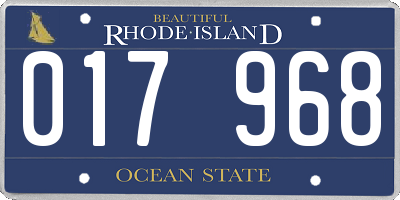 RI license plate 017968