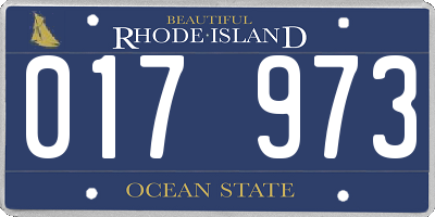 RI license plate 017973