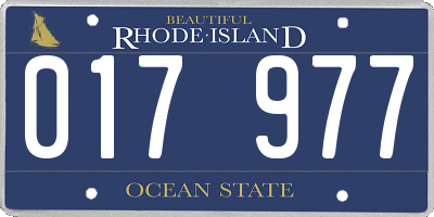 RI license plate 017977