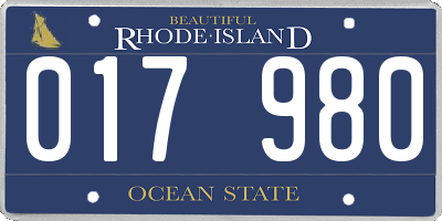 RI license plate 017980