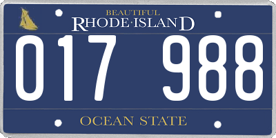 RI license plate 017988