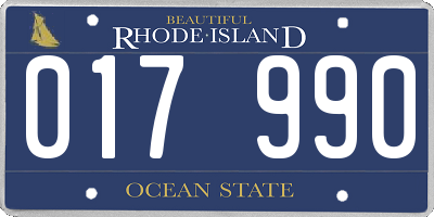 RI license plate 017990