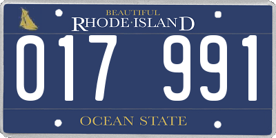 RI license plate 017991