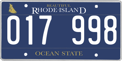 RI license plate 017998