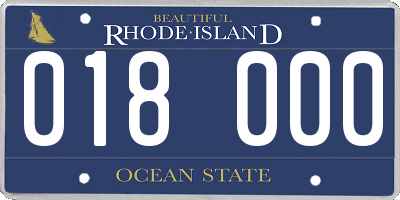 RI license plate 018000