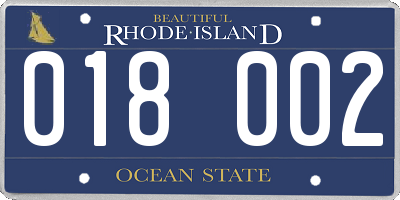 RI license plate 018002