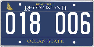 RI license plate 018006