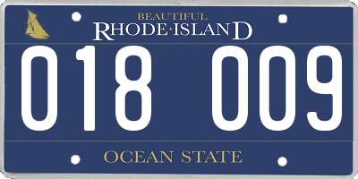 RI license plate 018009