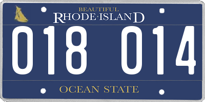 RI license plate 018014