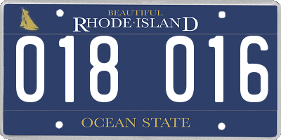 RI license plate 018016