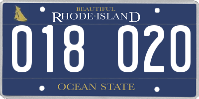 RI license plate 018020