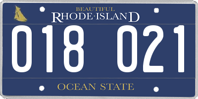RI license plate 018021