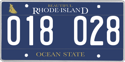 RI license plate 018028