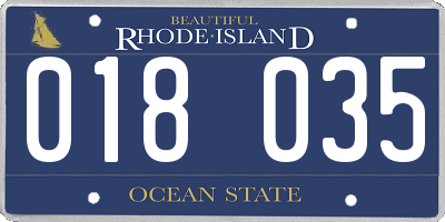 RI license plate 018035