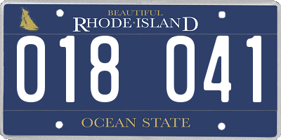 RI license plate 018041