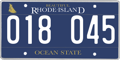 RI license plate 018045