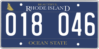 RI license plate 018046