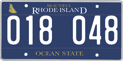 RI license plate 018048