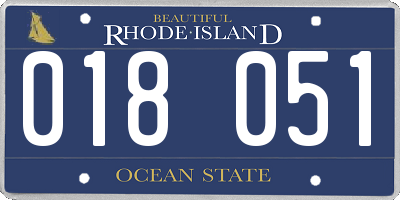 RI license plate 018051