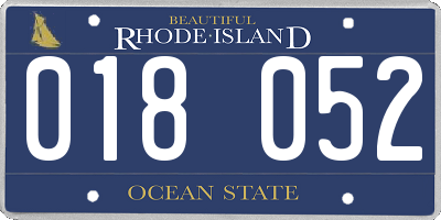 RI license plate 018052