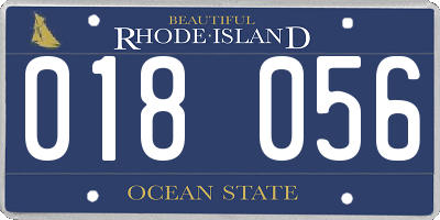 RI license plate 018056