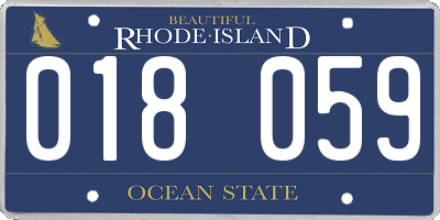 RI license plate 018059