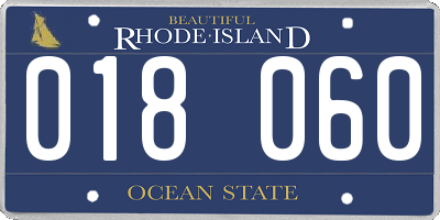 RI license plate 018060