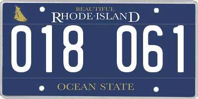 RI license plate 018061