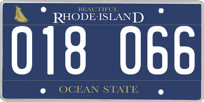 RI license plate 018066