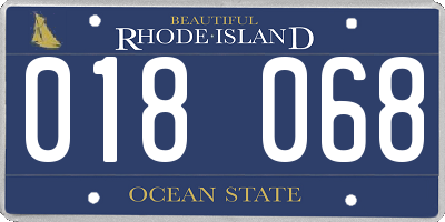 RI license plate 018068