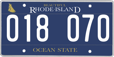 RI license plate 018070
