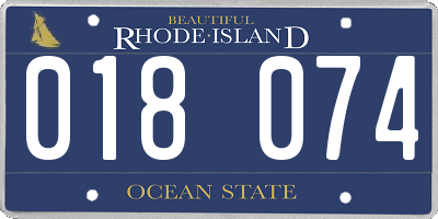 RI license plate 018074