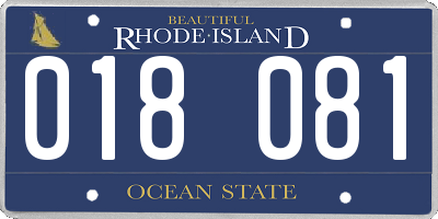 RI license plate 018081