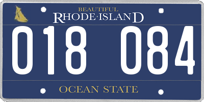 RI license plate 018084
