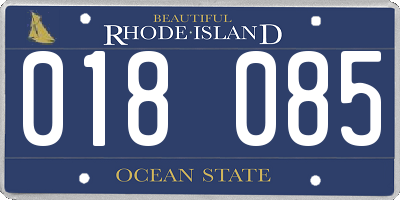 RI license plate 018085