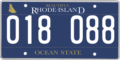 RI license plate 018088