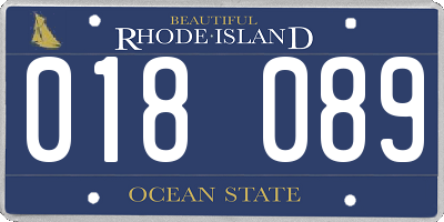 RI license plate 018089