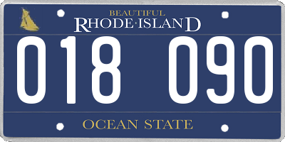 RI license plate 018090