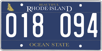 RI license plate 018094