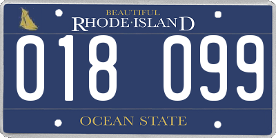 RI license plate 018099